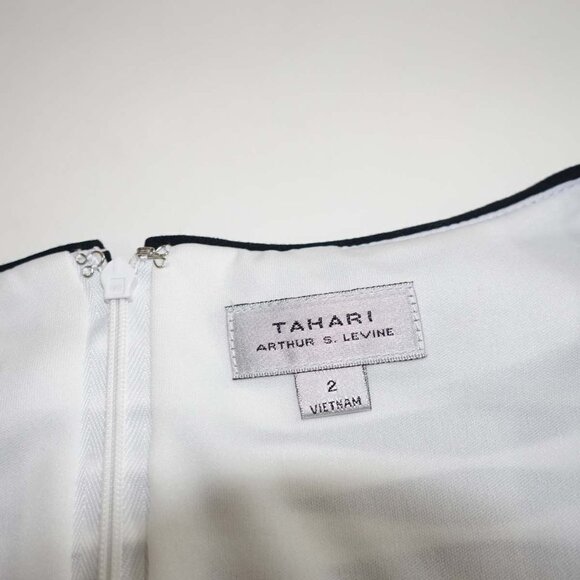 Tahari Arthur S. Levine Women's Sleeveless Sheath Dress Size 2 NWT Black White - Picture 4 of 8